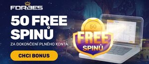 Získej 50 free spinů za registraci ve Forbes casinu.