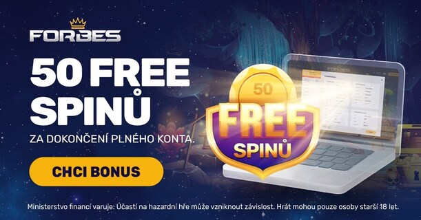 Získej 50 free spinů za registraci ve Forbes casinu.