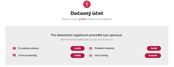 Kroky k plné registraci