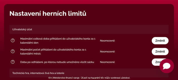 Nastavte si herní limity i kvůli zodpovědnému hraní