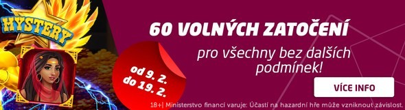 Akce u SYNOT TIP casina - 60 volných zatočení bez dalších podmínek