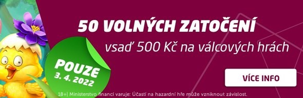 50 volných zatočení čeká v neděli 3. dubna v SYNOT TIP casinu.