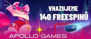 Získejte až 140 hokejových free spinu v casinu Apollo Games...