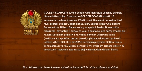 Sand's Treasure: bonusový symbol Golden Scarab