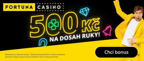 Fortuna bonus až 500 Kč s promo kódem 500CASINO