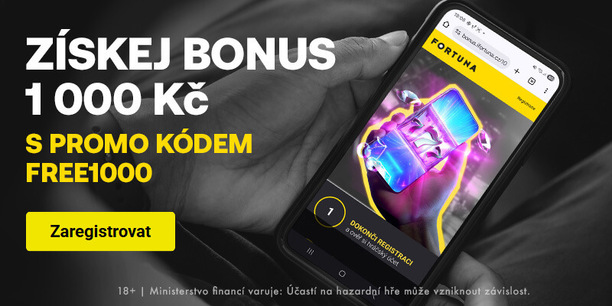 Fortuna promo kód FREE1000 – použijte ho při registraci a&nbsp;získejte až 1&nbsp;000&nbsp;Kč v&nbsp;bonusech