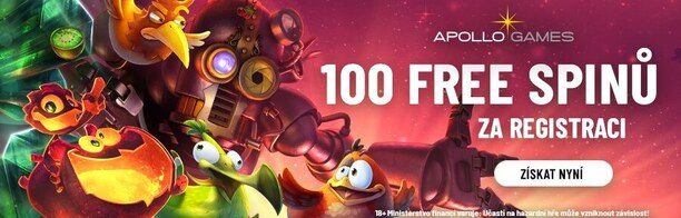 Získejte až 100 free spinů za registraci v online casinu Apollo Games...