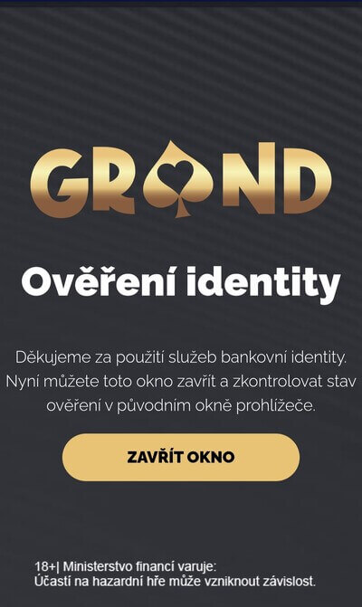 Ověření identity v casinu Grandwin