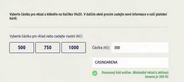 Bonus 50 Kč + 50 free spinů s kódem casinoarena