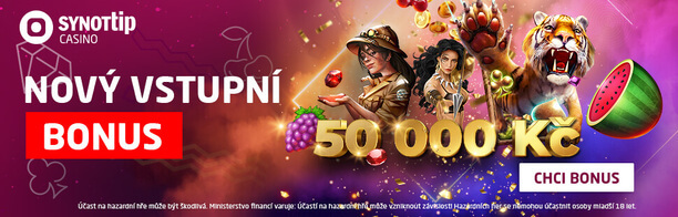Hrajte o vkladový bonus až 50 000 Kč u SYNOT TIPu ZDE