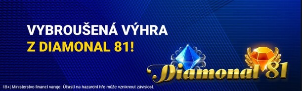 Výhra ve hře Diamonal 81 u Fortuny