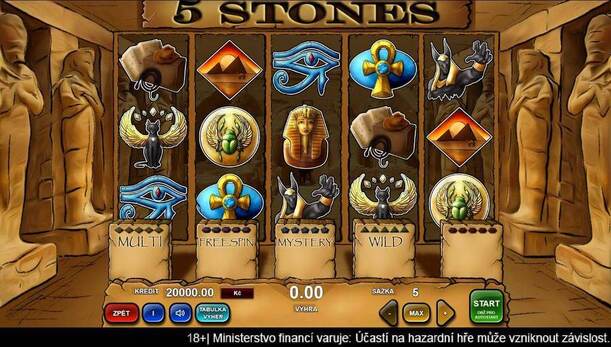 Online slot 5 Stones s mystery symbolem a dalšími funkcemi