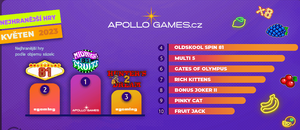 TOP 10 nejhranějších her v Apollo Games casinu za měsíc květen