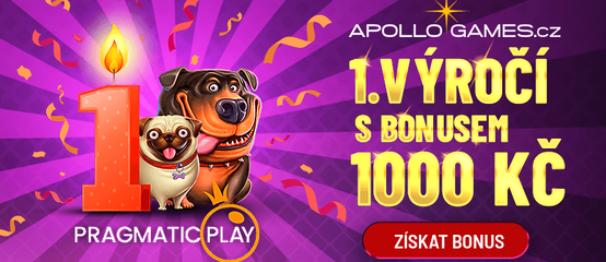 První výročí Pragmatic Play u Apolla a bonus až 1 000 Kč
