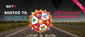 BetX nabízí bonus za registraci v hodnotě až 350 Kč ve free spinech