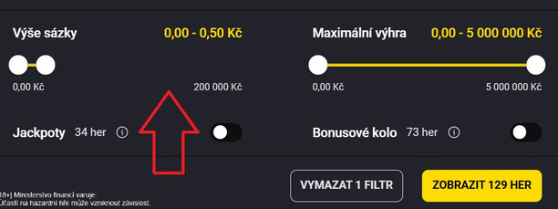 Filtrování automatů za haléře v&nbsp;online casinu Fortuna