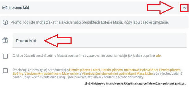 Promo kód lze vepsat přímo v&nbsp;registračním formuláři