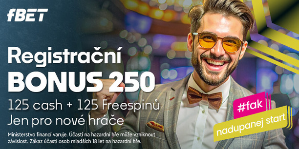 Registrační bonus zdarma má hodnotu 250 Kč