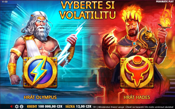 Zeus vs Hades – výběr volatility